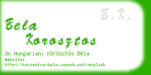 bela korosztos business card